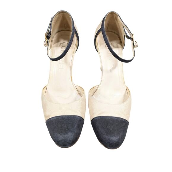 AUTHENTICATED Chanel Vintage Toe Cap Mary Jane Pumps Size 36 US 6 S2798 - Picture 4 of 11